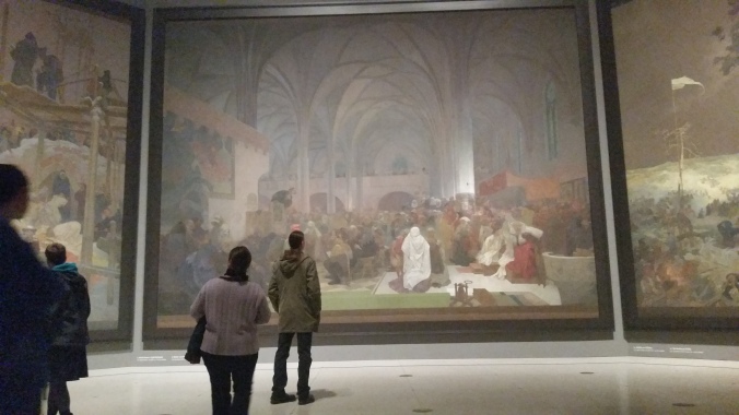 Massive paintings at Epic of Slav